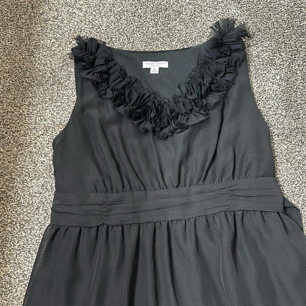 Liz Lange XS Maternity Dress Black A Line Floral